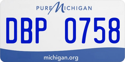 MI license plate DBP0758