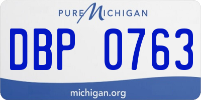 MI license plate DBP0763
