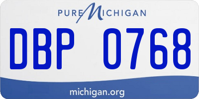MI license plate DBP0768