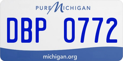 MI license plate DBP0772