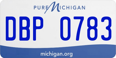 MI license plate DBP0783