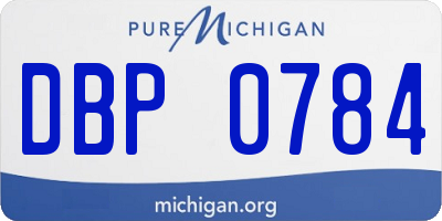 MI license plate DBP0784