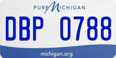 MI license plate DBP0788
