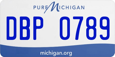 MI license plate DBP0789