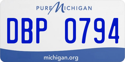 MI license plate DBP0794
