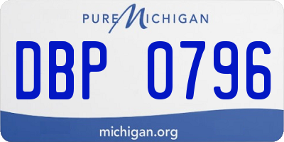 MI license plate DBP0796