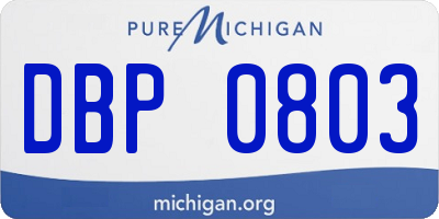 MI license plate DBP0803