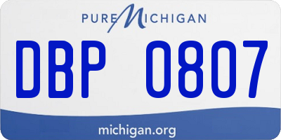 MI license plate DBP0807