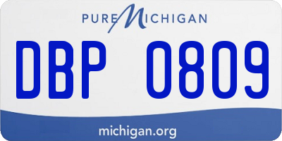 MI license plate DBP0809