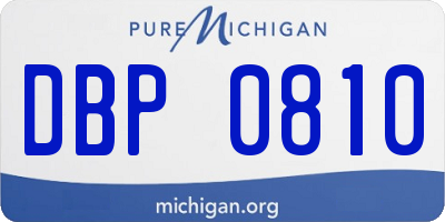 MI license plate DBP0810