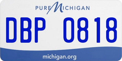 MI license plate DBP0818