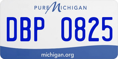 MI license plate DBP0825