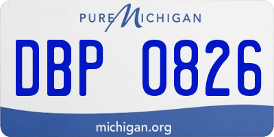 MI license plate DBP0826