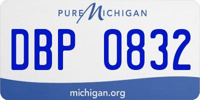 MI license plate DBP0832