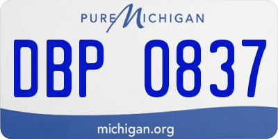 MI license plate DBP0837
