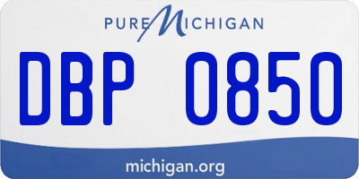 MI license plate DBP0850