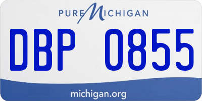MI license plate DBP0855