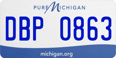 MI license plate DBP0863