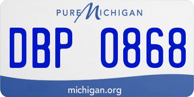 MI license plate DBP0868