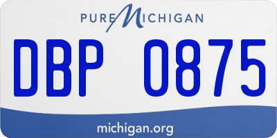 MI license plate DBP0875