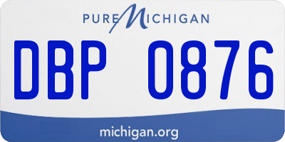MI license plate DBP0876