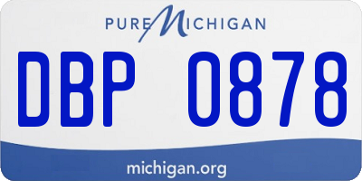 MI license plate DBP0878