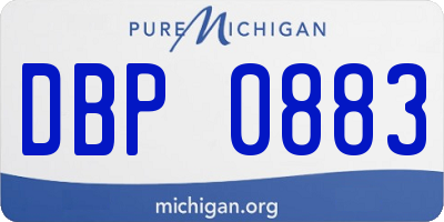 MI license plate DBP0883
