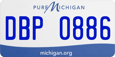 MI license plate DBP0886