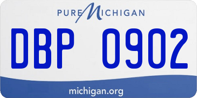 MI license plate DBP0902