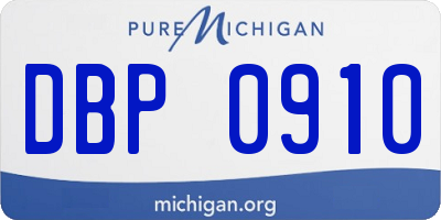 MI license plate DBP0910