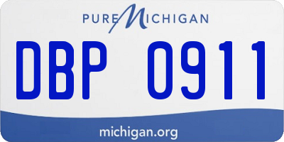 MI license plate DBP0911
