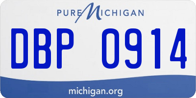 MI license plate DBP0914