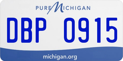 MI license plate DBP0915
