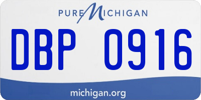 MI license plate DBP0916