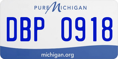 MI license plate DBP0918