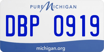 MI license plate DBP0919