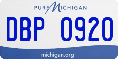 MI license plate DBP0920
