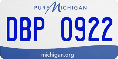 MI license plate DBP0922