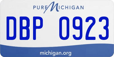 MI license plate DBP0923