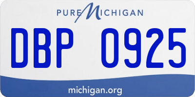 MI license plate DBP0925