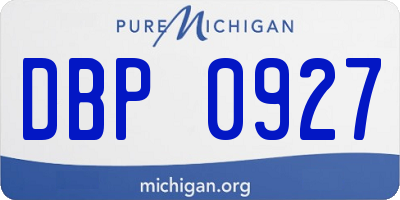 MI license plate DBP0927