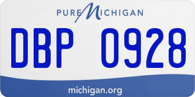 MI license plate DBP0928