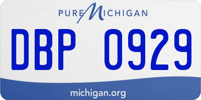 MI license plate DBP0929