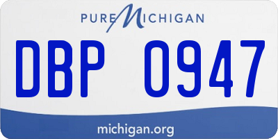 MI license plate DBP0947