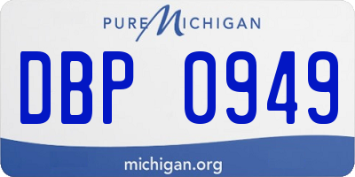 MI license plate DBP0949