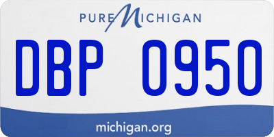 MI license plate DBP0950