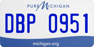 MI license plate DBP0951