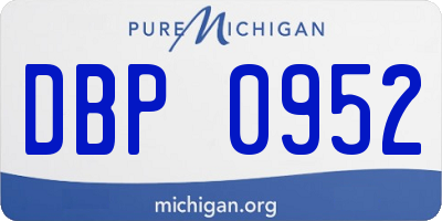MI license plate DBP0952