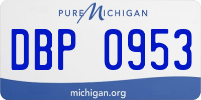 MI license plate DBP0953