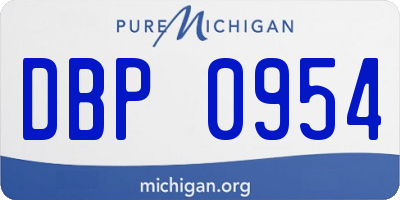 MI license plate DBP0954